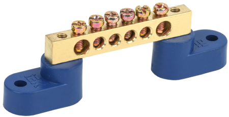 Шина N "ноль" на двух угловых изоляторах ШНИ-6х9-6-У2-С IEK