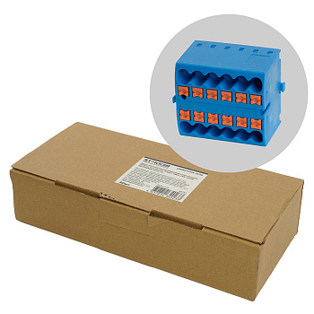 Зажим блочный (групп) для распред.тока нагрузки push-in на 12 точек, сеч 2,5 мм², 450V, 24А, синий LD580 PTFIX 12/25 STEKKER