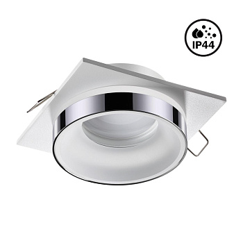 Св-к встр.влагозащ.IP44 GU10 9W 220V WATER белый/хром B NOVOTECH