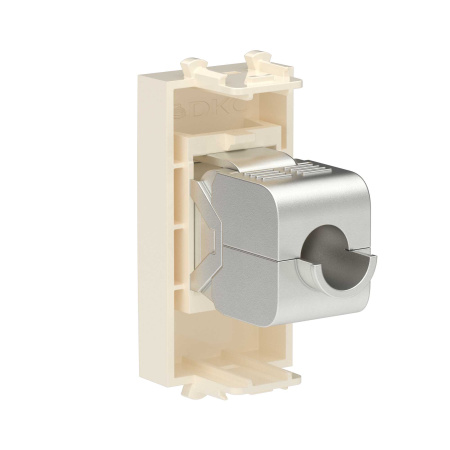 Компьютерная розетка RJ-45 без шторки модульная, кат.5е экранированная, "Avanti", "Ванильная дымка", 1 модуль DKC