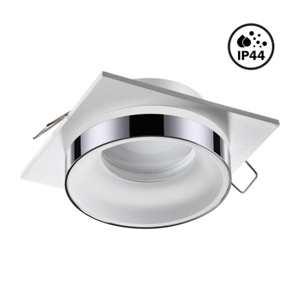 Св-к встр.влагозащ.IP44 GU10 9W 220V WATER белый/хром B NOVOTECH