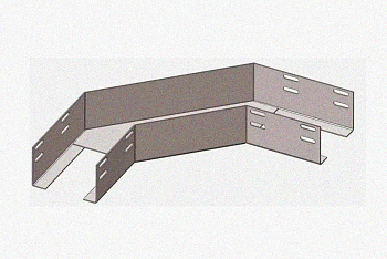 Лоток угловой глухой КГГ 150х100-135 УТ1,5 поворот на 135, оцинкованный лист S1,0