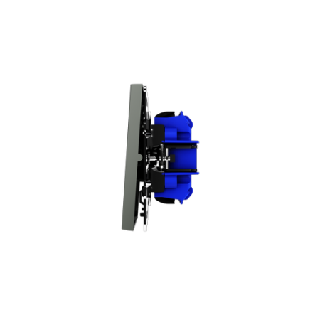 Проходной переключатель встраиваемый Voltum S70 двухклавишный 10А, (титан)