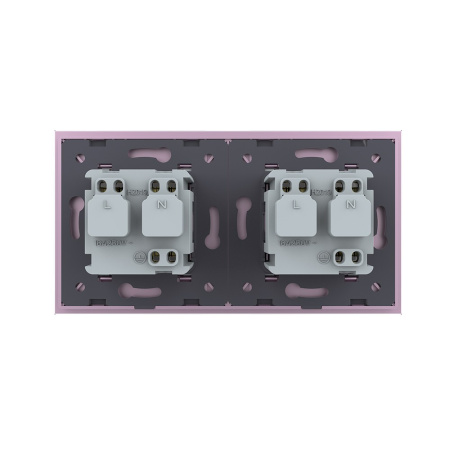 Розетка 2 модуля Серая Livolo