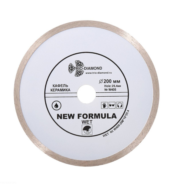 Диск алмазный отрезной 200*25,4 Сплошной W405 Trio-Diamond