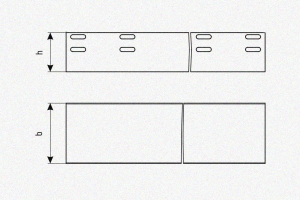 Лоток глухой ЛМГ 600х65х2000 УТ1,5, оцинкованный лист S1,5