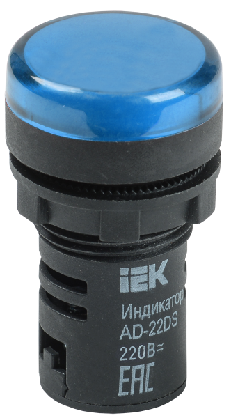 Лампа сигнальная AD22DS(LED)матрица d22мм синий 230В 