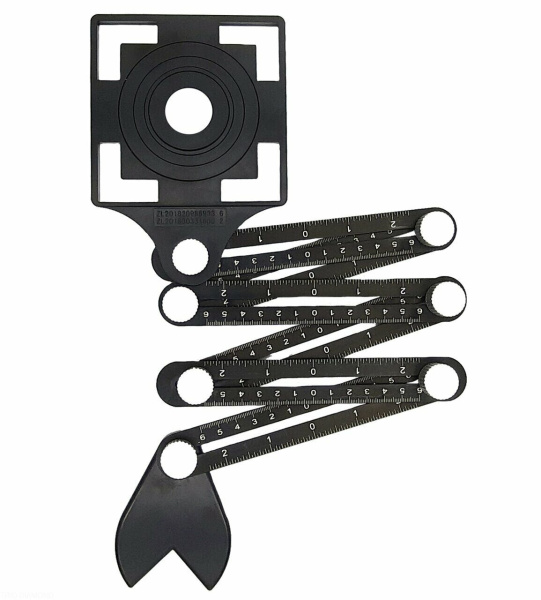 Универсальный шаблон плиточника с угловым фиксатором, 6 колен, 1 трафарет 280401 Trio-Diamond