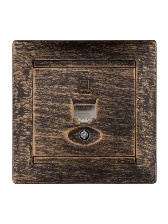 Розетка компьютерная RJ45 старинная бронза "Лама" TDM