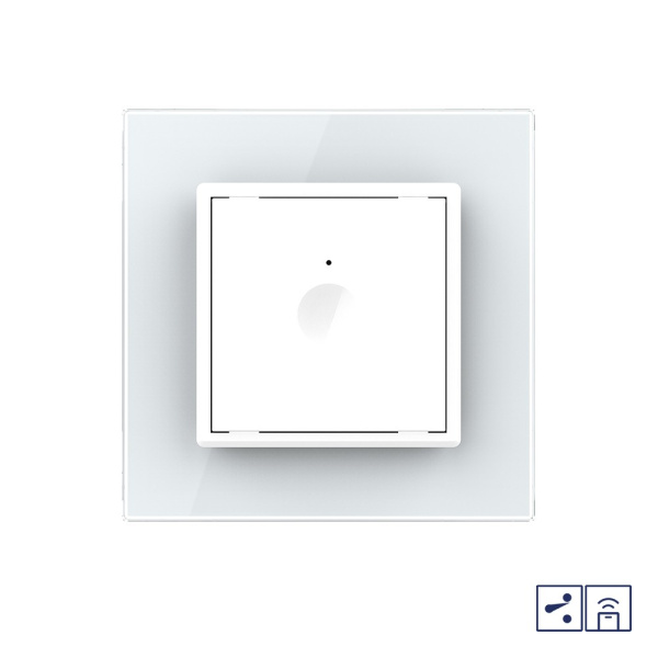 Одноклавишный проходной сенсорный выключатель Module с функцией радиоуправления, цвет белый Livolo