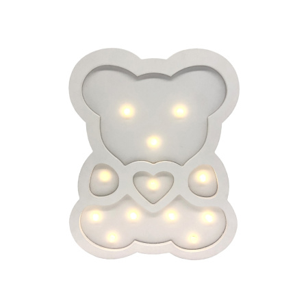 12-176 Светодиодный ночник "Мишка", теплый белый, 2хААА, МДФ, 240х33х298мм APEYRON