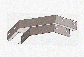 Лоток угловой замковый перфорированный КГЗ 200х85-90 УХЛ1 поворот на 90, оцинкованный лист, S1,5