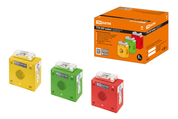 Трансформатор тока измерительный ТТН 30T/150/5-5VA/0,5-Р (3 шт., color) TDM