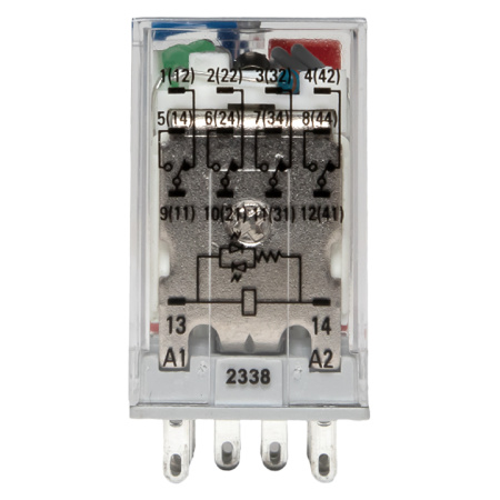 Реле промежуточное с кнопкой и мех.индикацией RPAt 22/4 5A 110В DC AVERES EKF