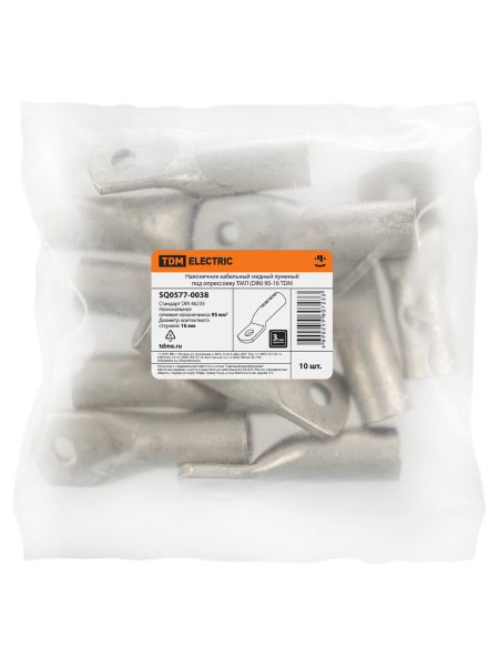 Наконечник кабельный медный луженый под опрессовку ТМЛ (DIN) 95-16 TDM