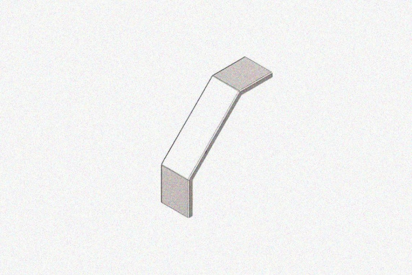 Крышка лотка замкового КЛСЗ 500х100-90 УХЛ1 для поворота трассы вниз на 90, оцинкованный лист, S1,5