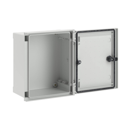 Цельный навесной шкаф из фибергласа без МП со сплошной дверью 300х250х140 (ВхШхГ) мм DKC