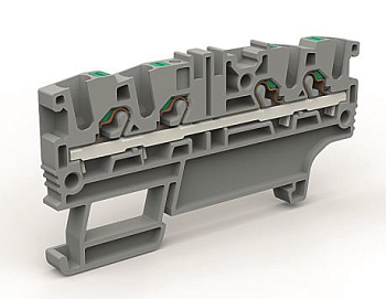 Проходная клемма 4 точки подключения на 2,5 кв.мм синяя DKC