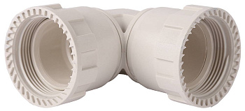 Соединитель "ШиреФит" угловой 90° "накидная гайка - накидная гайка", 26мм ЗУБР