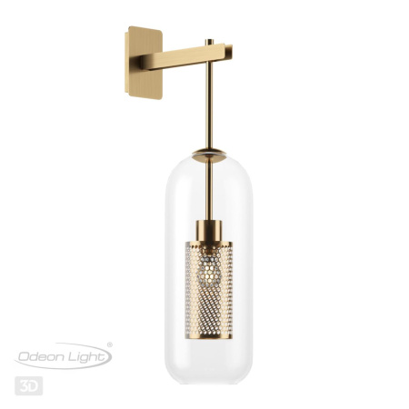 Бра E27 1*40W CLOCKY античн.бронза/металл/прозрачный/стекло B ODEON LIGHT