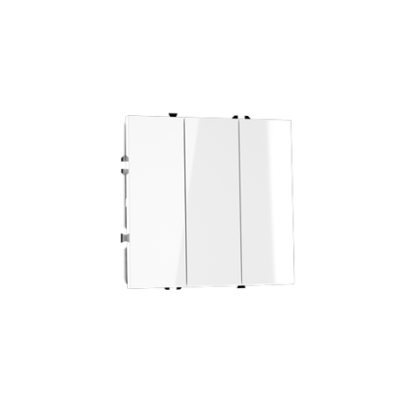 Выключатель встраиваемый Voltum S70 трехклавишный 10А, (белый глянцевый)