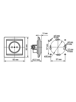 Розетка 2П 10А 250В с защ. шт. старинная бронза "Лама" TDM