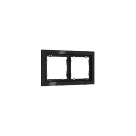 Рамка стеклянная Voltum S70 на 2 поста, (черный, стекло)