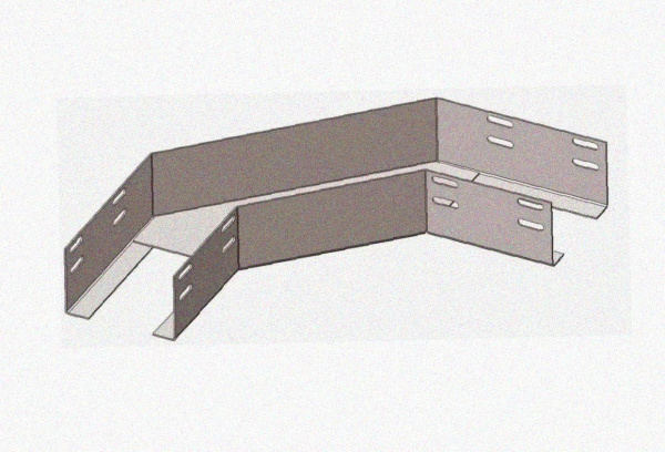 Лоток угловой перфорированный КГ 100х100-135 УХЛ1 поворот на 135, оцинкованный лист S1,0