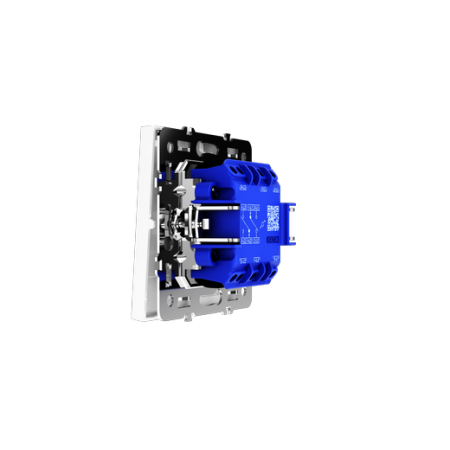 Проходной переключатель встраиваемый Voltum S70 двухклавишный 10А, (белый глянцевый)