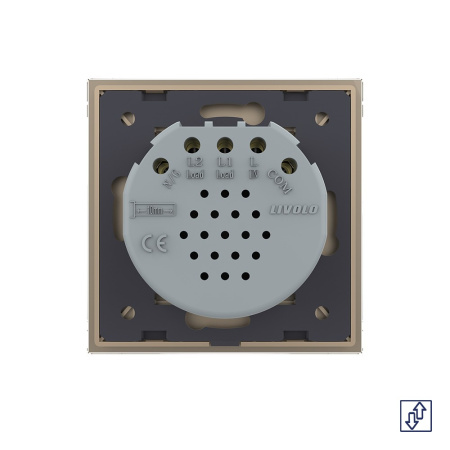 Сенсорный выключатель для жалюзи 2 клавиши 1 модуль Золотой Livolo