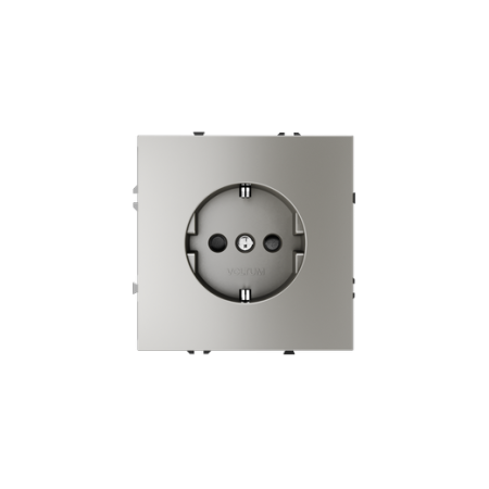 Розетка встраиваемая Voltum S70 с заземлением и защитными шторками, 16А, (шелк)