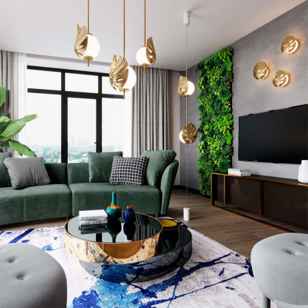 Подвес E14 1*40W JUNGLE золотистый/белый/стекло ODEON LIGHT