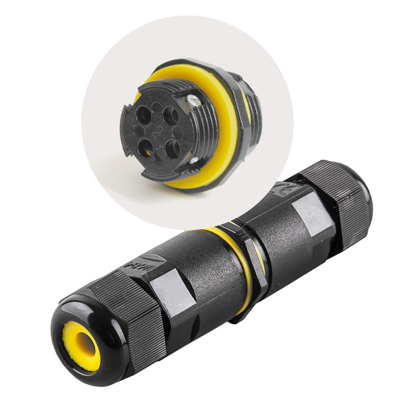 Соединитель-коннектор для проводов LD519, 3-контактный, водонепроницаемый, черный B STEKKER