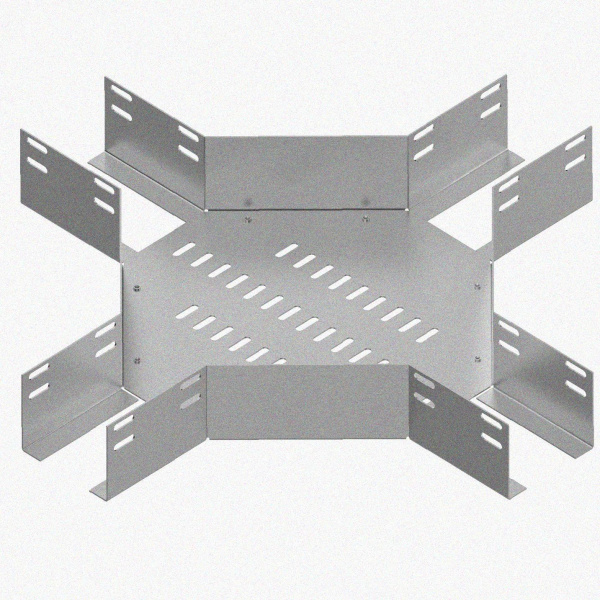 Лоток крестообразный глухой КМГ 600х100 УХЛ1, оцинкованный лист S1,5