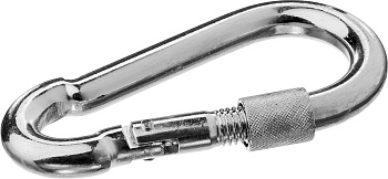 Карабин с предохранительной гайкой DIN 5299D, 8мм, 25 шт, оцинкованный, ЗУБР