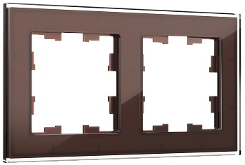 BRITE Рамка 2-мест. РУ-2-2-БрТБ стекло бр. IEK