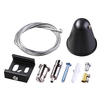 Подвесной комплект с 2-х метровым тросом IP20 черный NOVOTECH