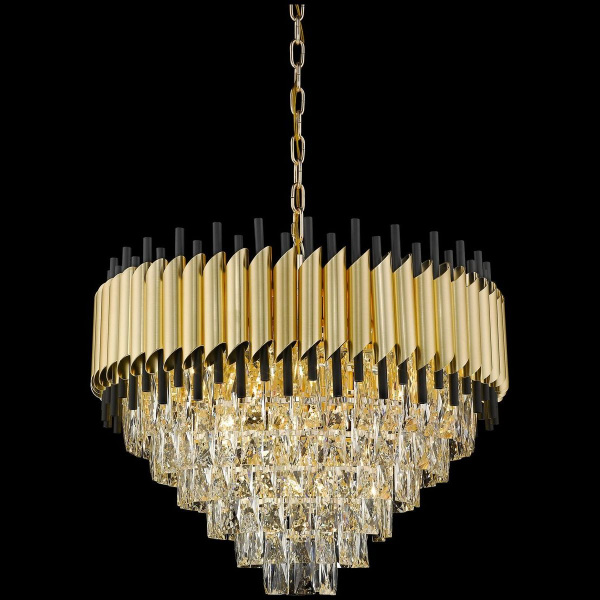 Люстра подвесная Матовое золото, Черный/Прозрачный E14 15*40Вт WE138.15.403 WERTMARK