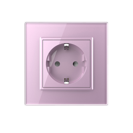 Розетка электрическая 16А 1 пост, цвет розовый Livolo