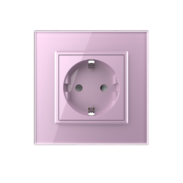Розетка электрическая 16А 1 пост, цвет розовый Livolo