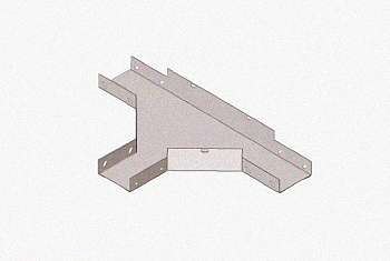 Лоток тройниковый замковый глухой ОТЗГ 200х100 УТ1,5, оцинкованный лист, S1,5