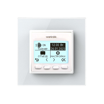 Терморегулятор Welrok PRO для рамки LIVOLO с электронным управлением, датчик воздуха, датчик пола 3 м, цвет белый