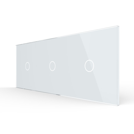 Панель для трех одноклавишных выключателей белая Livolo