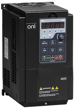 Преобразователь частоты A650 380В 3Ф 1,5кВт 4,2А со встроенным тормозным модулем ONI
