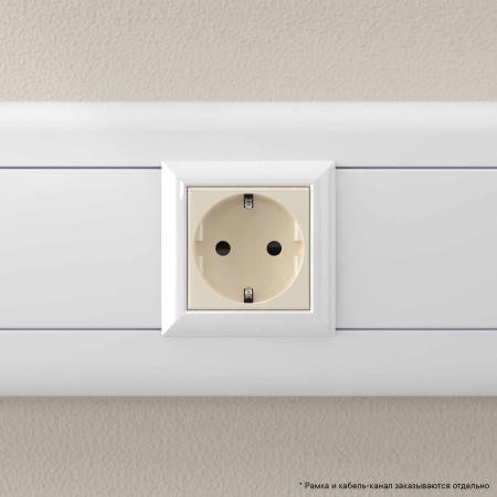Розетка модульная, 2P+E, с з/ш, "Avanti", "Ванильная дымка", 2 модуля DKC