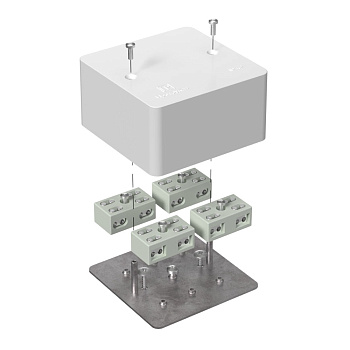Коробка огнестойкая разветвительная для кабель-канала 40-0460-FR6.0-4-8-Р Е15-Е60 85х85х45 RAL9003 Промрукав (44 шт/уп)