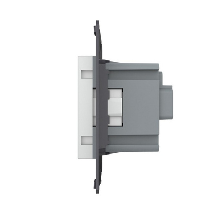 Розетка с заземлением защитными шторками серая (механизм) Livolo