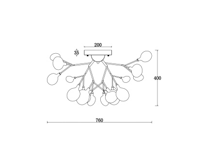 Потолочный светильник 27*G4 3Вт Черный IP20 Florencia FR5049CL-27B Freya