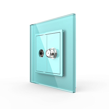 Розетка ТВ/Спутниковая SAT Зеленая Livolo