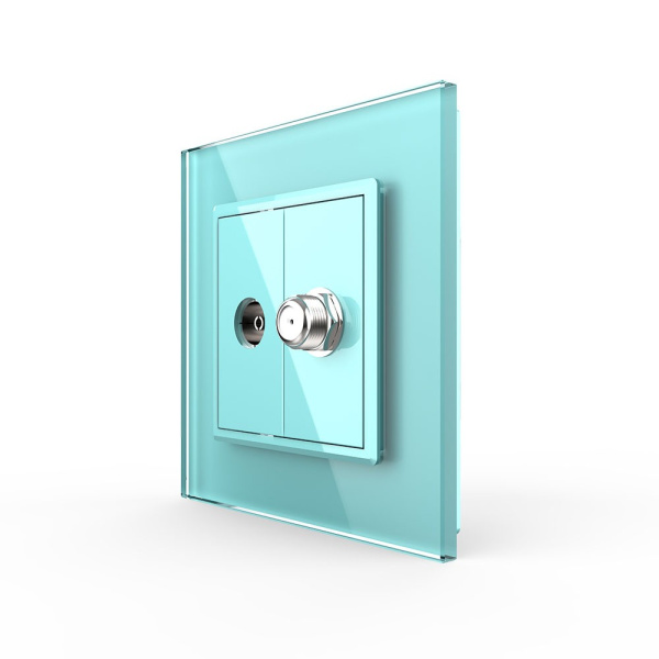 Розетка ТВ/Спутниковая SAT Зеленая Livolo